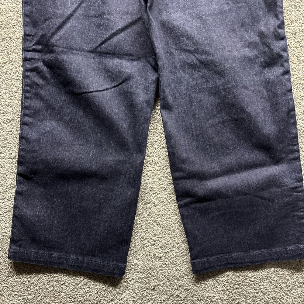 Judy Blue Wide Leg Denim Jeans Women's 11/30x25 Cropped Blue‎ Braided Sides NWOT